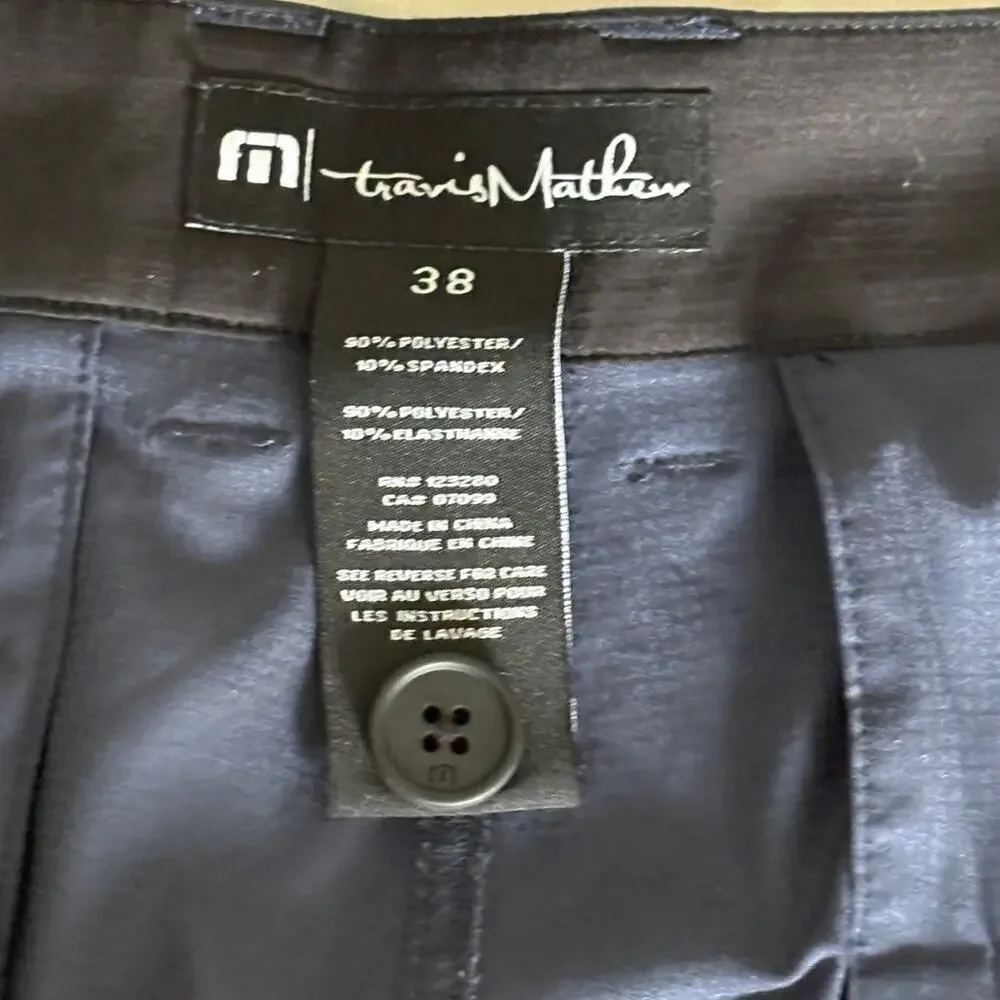 Travis Mathew Beck Golf Shorts Mens Size 38 Navy Blue Casual Comfort & Movement